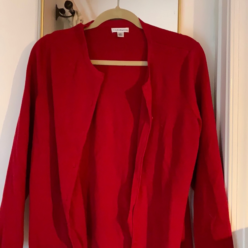 Like new red Croft and Barrow button up cardigan